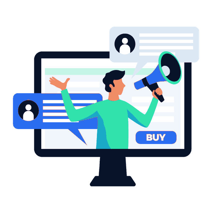 Affiliate partner illustration in GetAsic brand colors